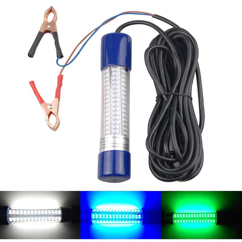 Shaddock Fishing ضوء صيد تحت الماء LED ضوء الحبار والروبيان 12V-24V 8W 1000 لومن ضوء سمك غاطس لمرسى ضوء كراپي فائق السطوع ضوء طعم ضوء زينة للقارب مع سلك بطول 6.6 ياردة لصيد السمك ليلاً - Image 1